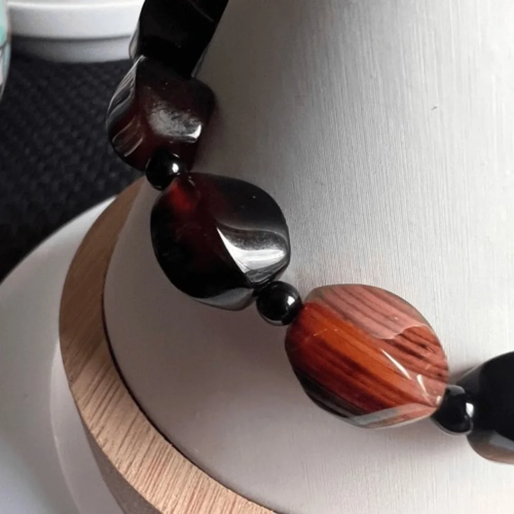 Earthy Multi Agate Gemstone Bracelet | Handmade Stretchy‎ Boho Jewelry